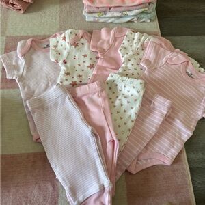 Pink and White Baby Onesies and Pants Set